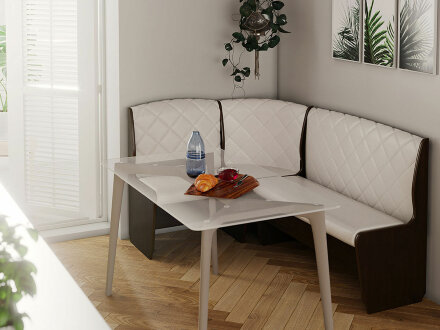 Кухонный уголок Барон (эко-кожа), венге + коричневый 