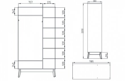 Шкаф Калгари 3-х дверный 