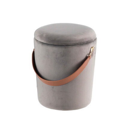 Пуф круглый Бакет, серый 