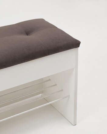 Тумба для обуви Лина, белый / бирюза 