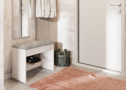 Тумба для обуви Лина, белый / бирюза 